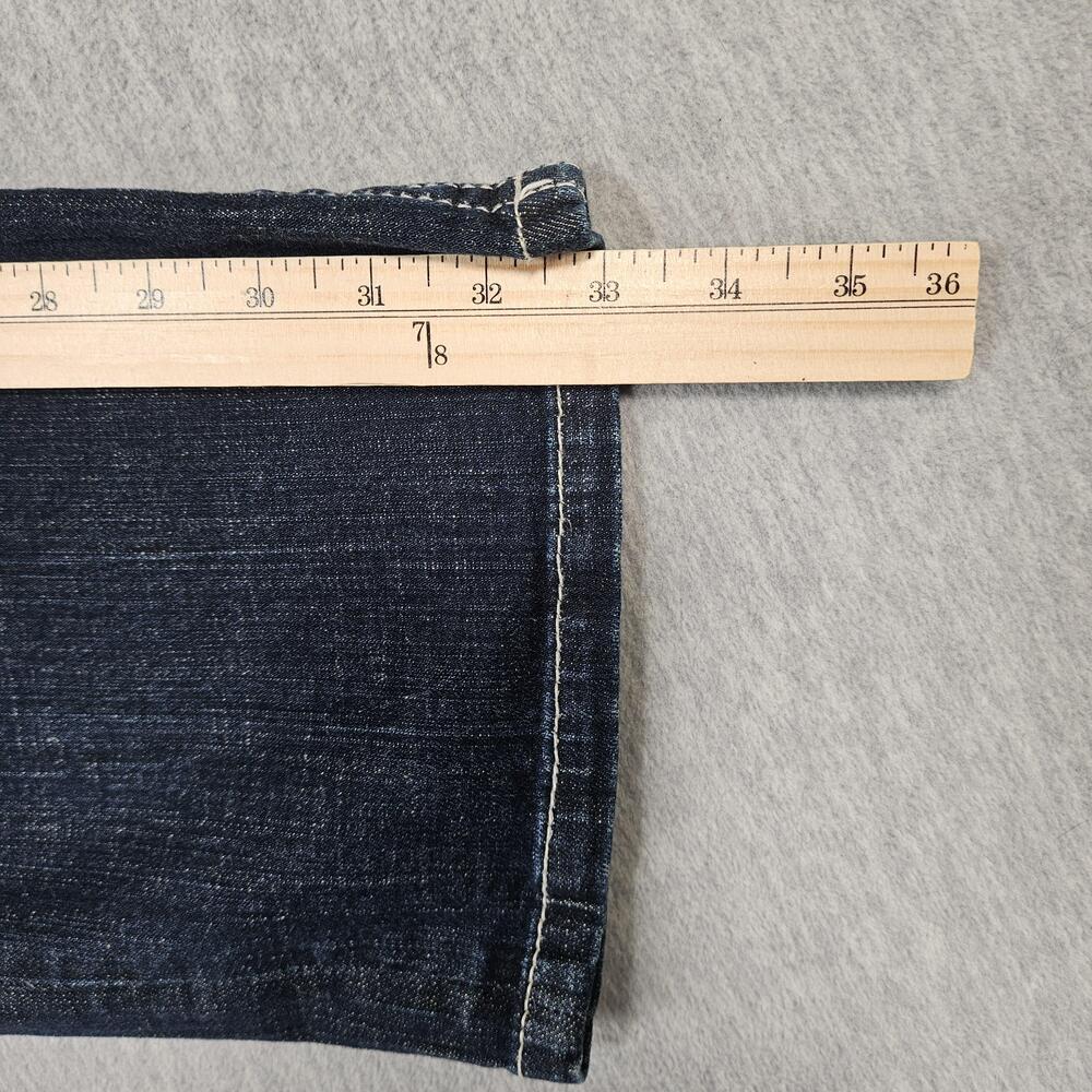 BKE Jeans Men 29R (29x33) Blue Derek Stretch Bootcut Dark Wash Faded Whisker - Picture 14 of 15